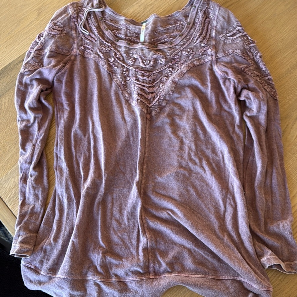 Free People Embroidered Long Sleeve